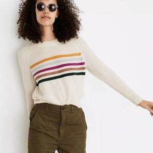 Madewell Cashmere Shrunken Stripe Sweatshirt Sz S